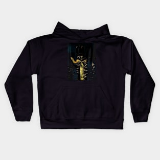 Digital collage and special processing. Hand full of spikes. Cursed. Kids Hoodie